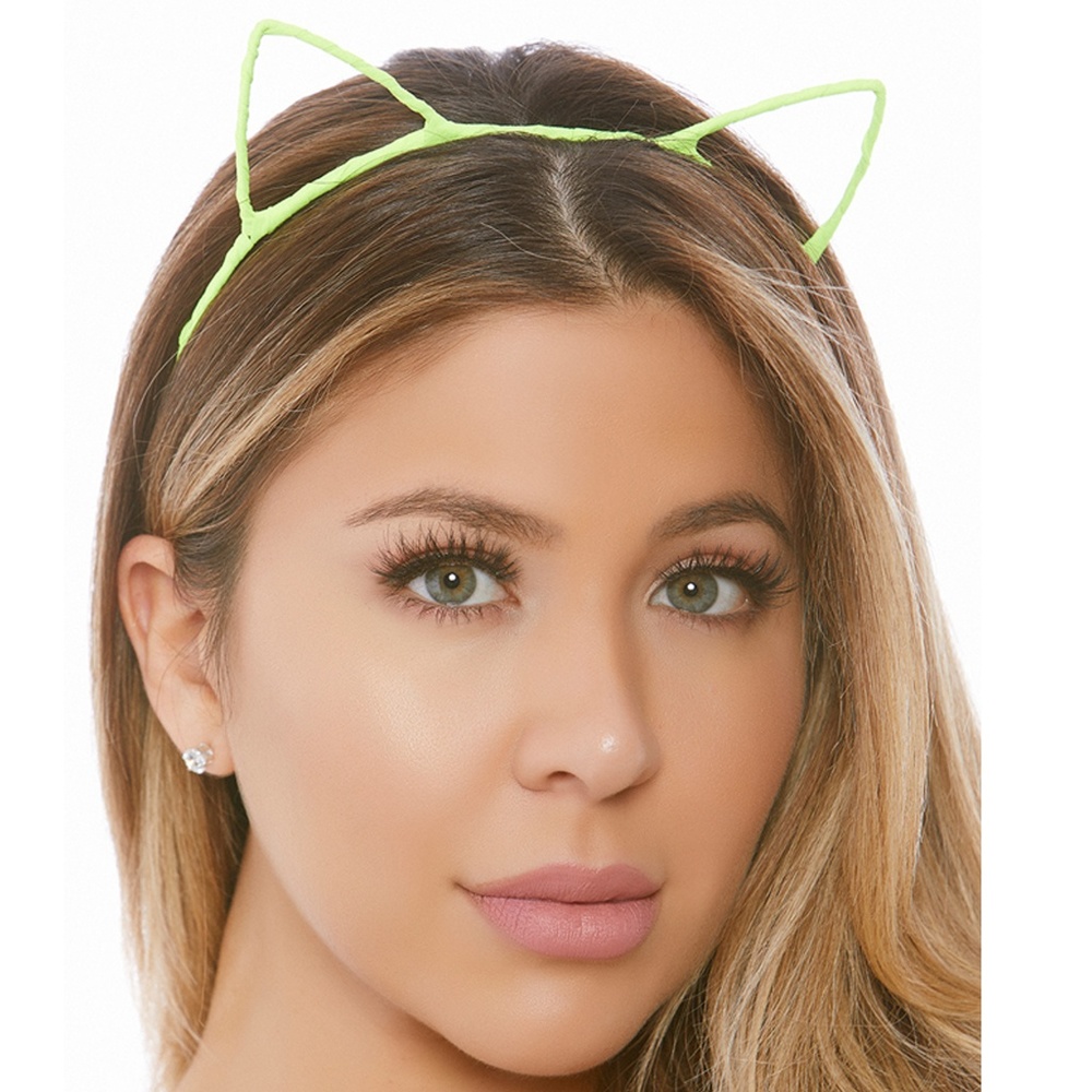 Neon Yellow Cat Ears Headband